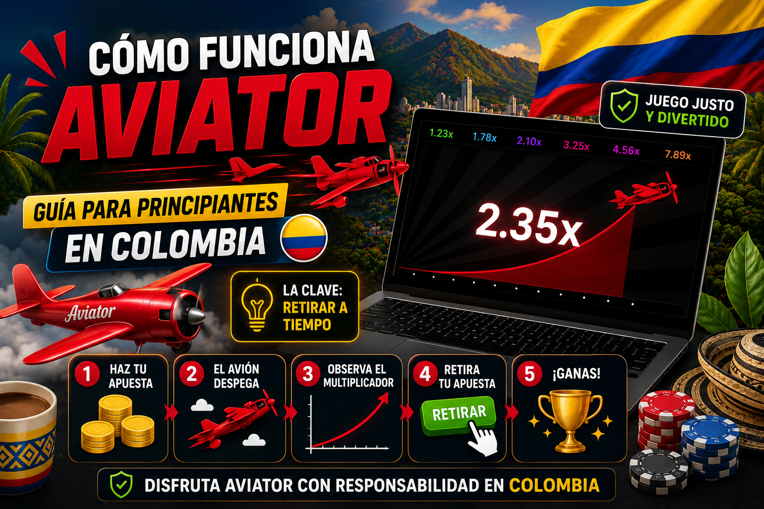 Cómo funciona Aviator en Colombia - Guía para principiantes