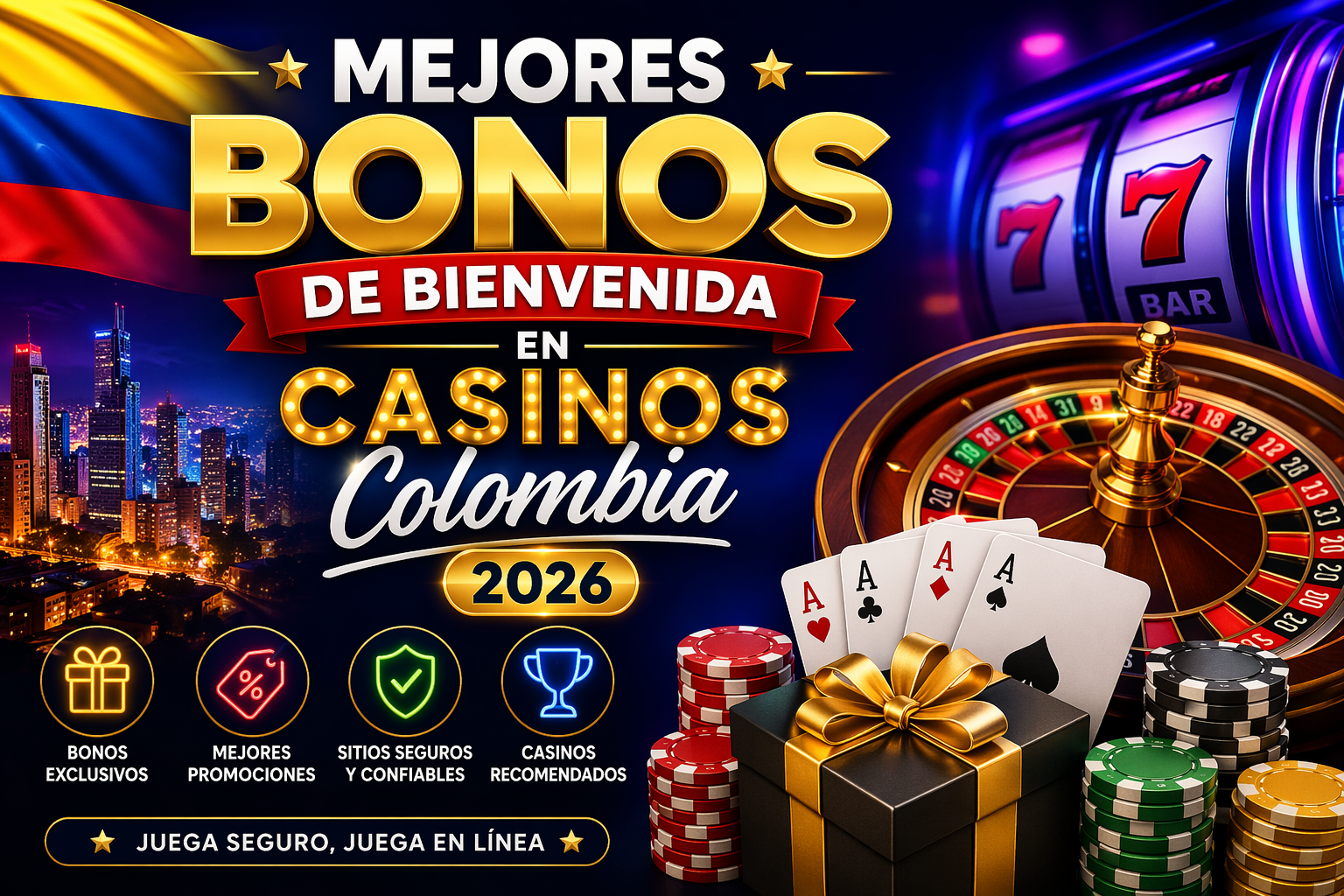 Mejores bonos de bienvenida en casinos Colombia 2026