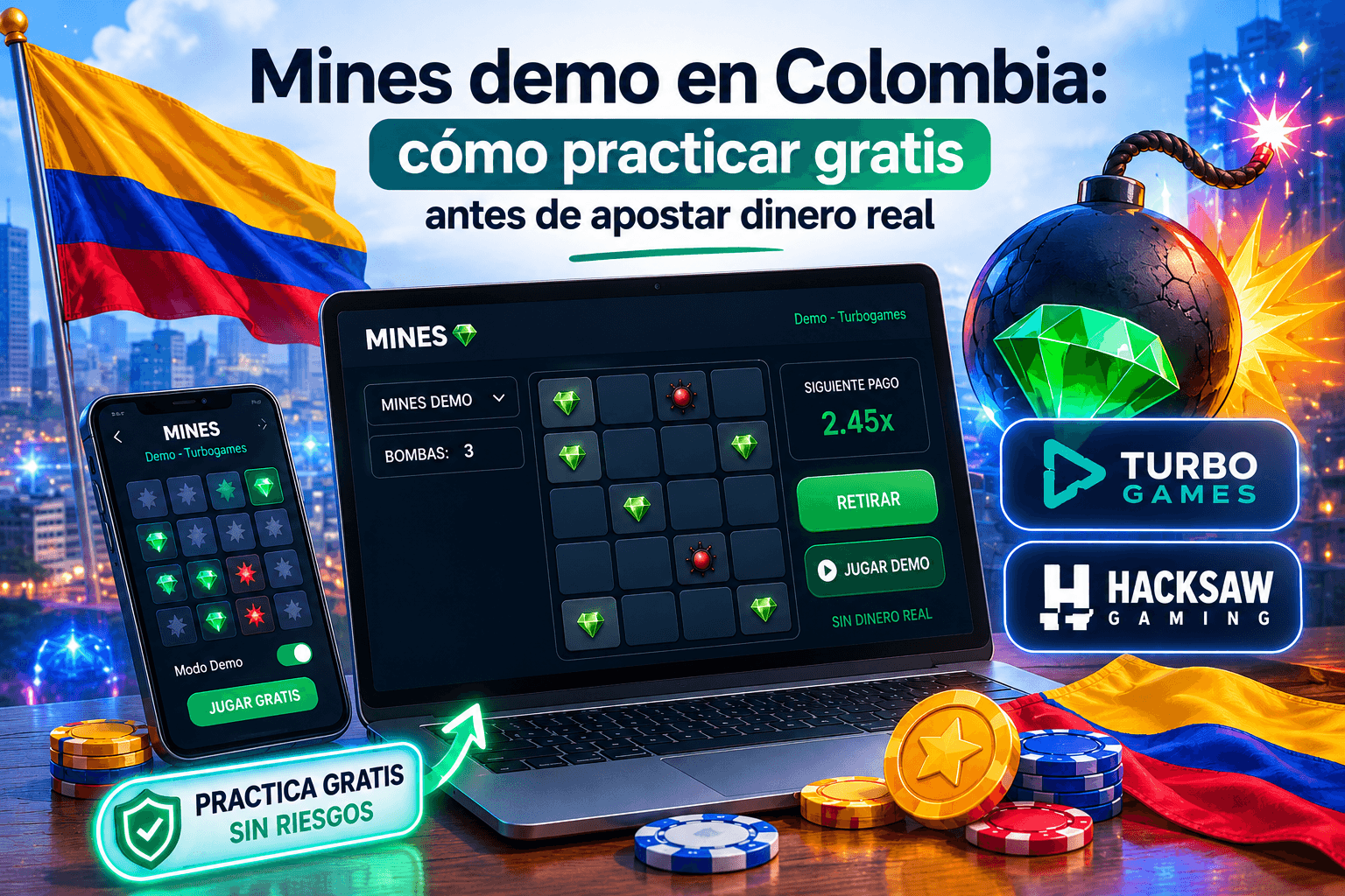 Mines demo en Colombia – practica gratis antes de apostar en casinos con licencia Coljuegos