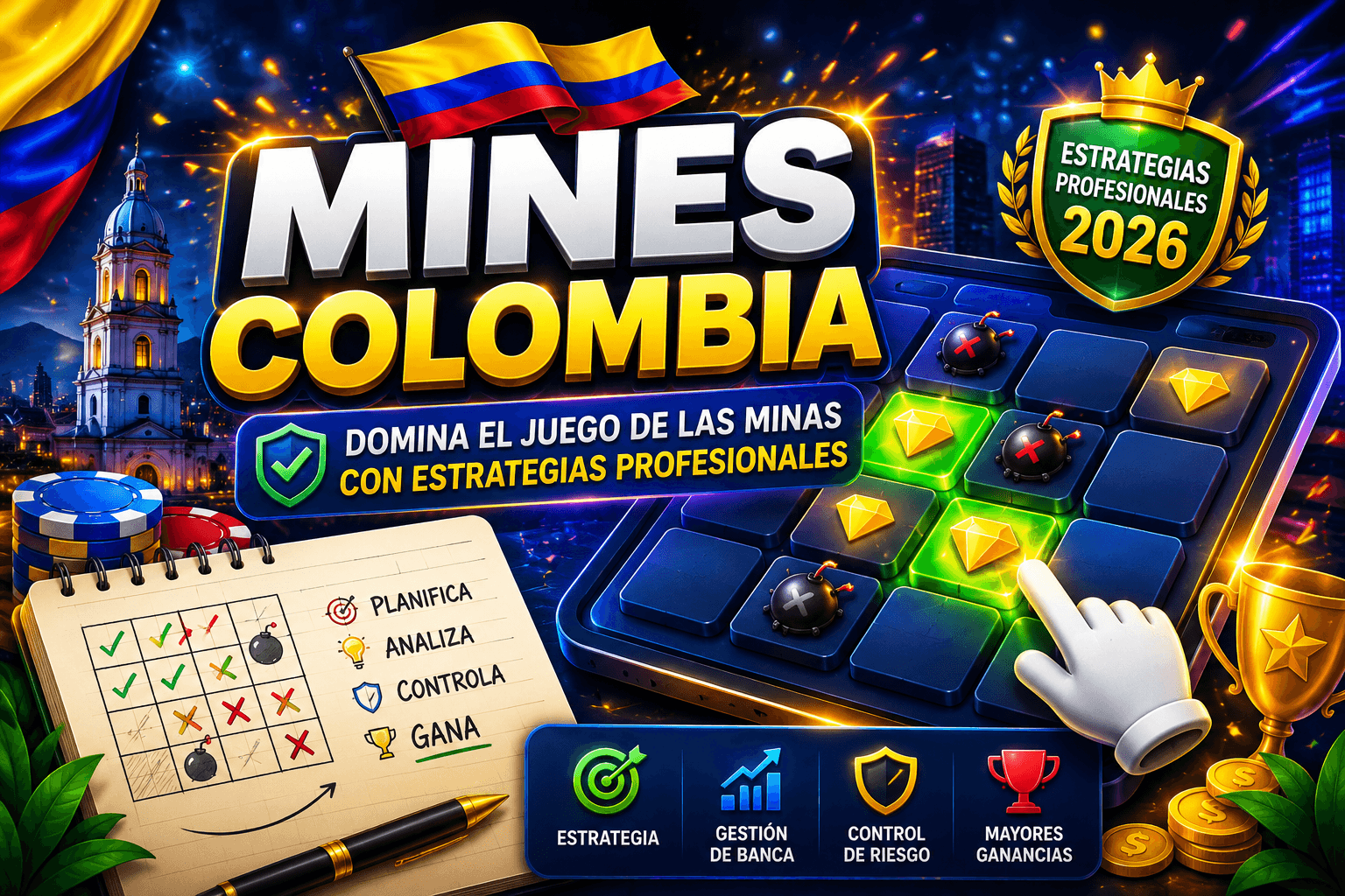 Mines en Colombia - cómo funciona, probabilidades reales y casinos recomendados