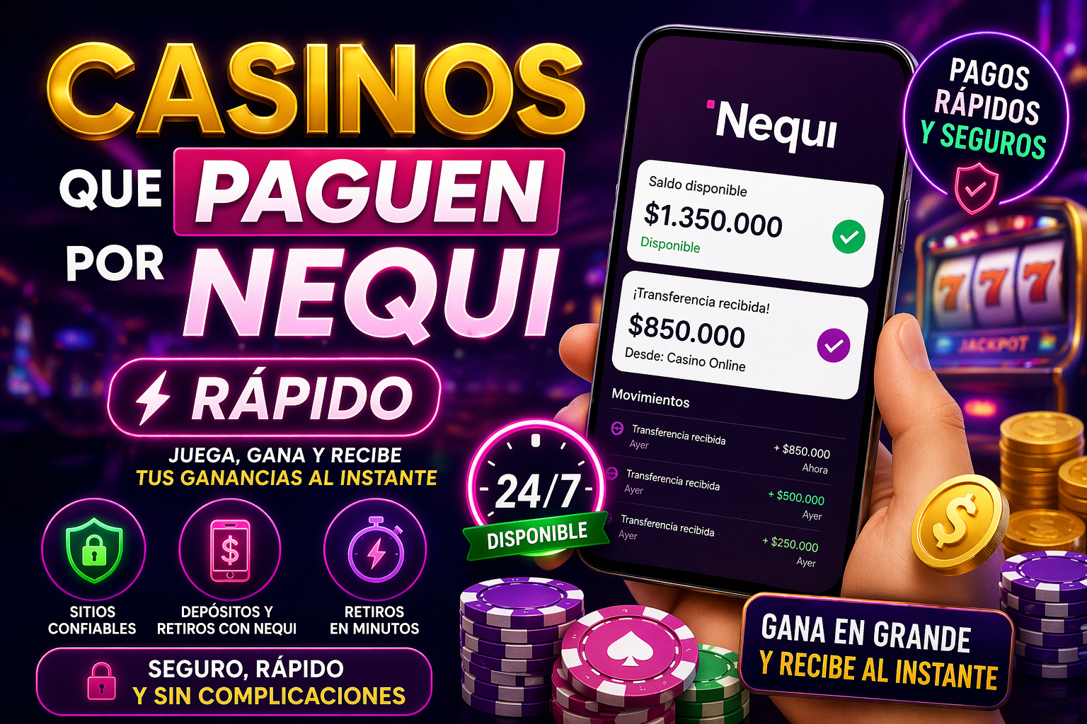 Casinos que paguen por Nequi rápido en Colombia