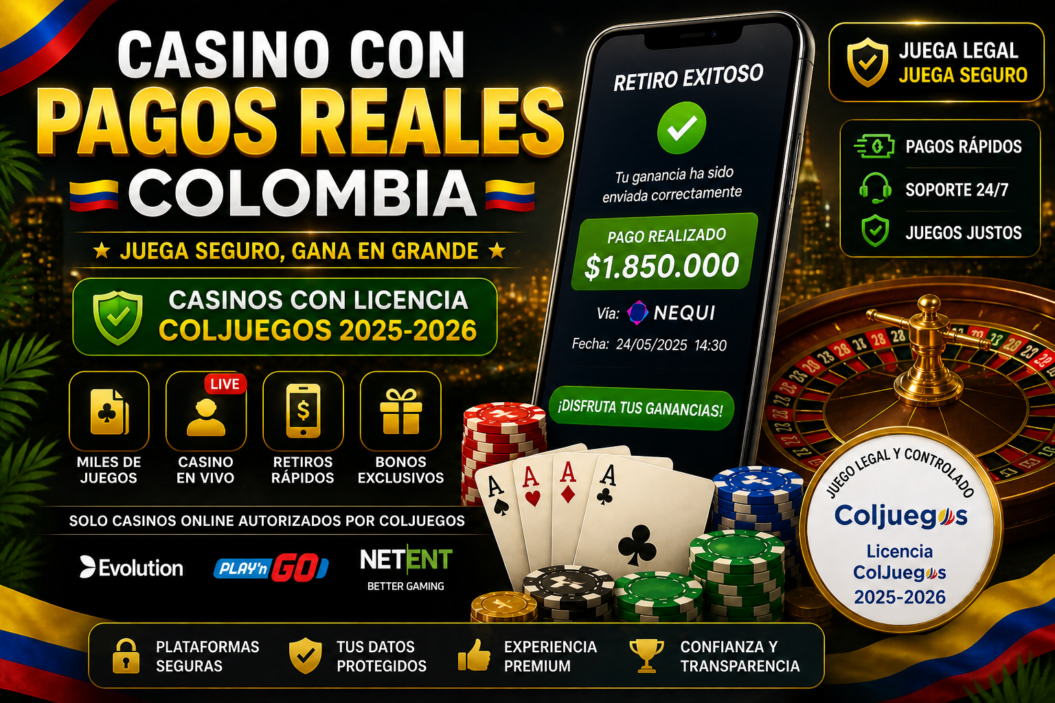 Casino con pagos reales Colombia